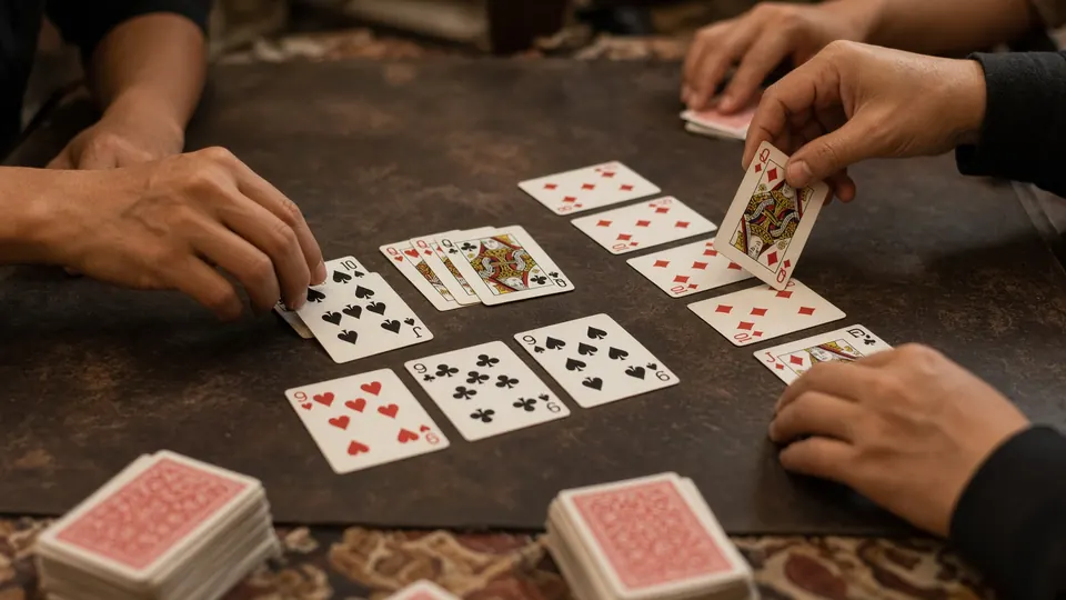 Ván phỏm đang hạ bài