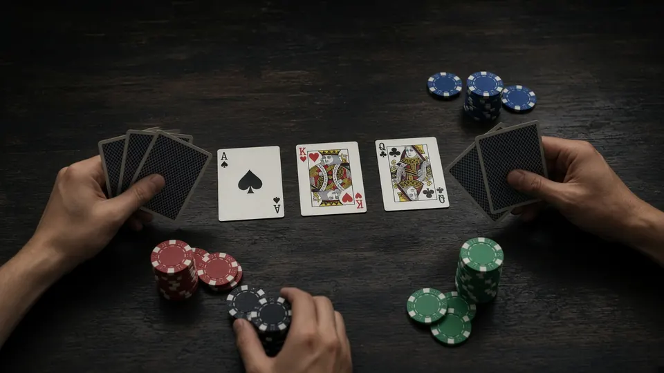 Xì tố ba lá trên bàn